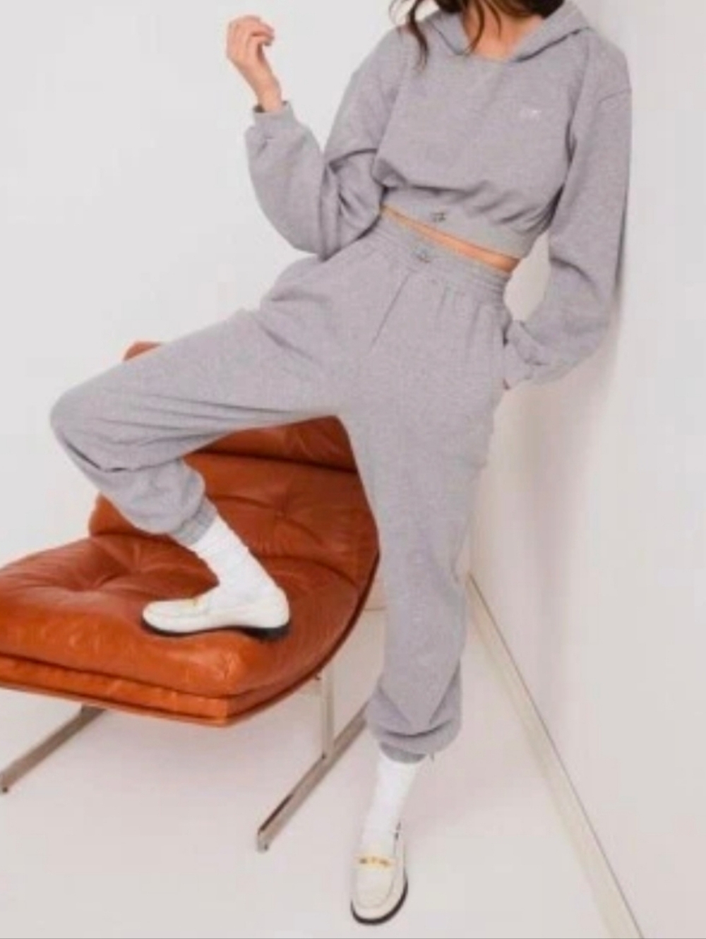 For Love & Lemons Josie Cropped Hoodie And Pants NWT